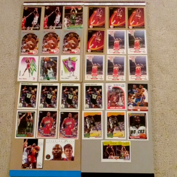 Lot of 33 Moses Malone Hawks, Bucks, and 76ers basketball cards - Picture 1 of 16